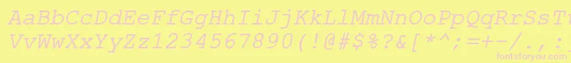 ErKurier1251Italic Font – Pink Fonts on Yellow Background