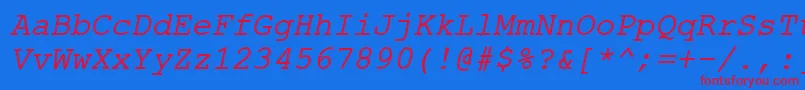 fuente ErKurier1251Italic – Fuentes Rojas Sobre Fondo Azul