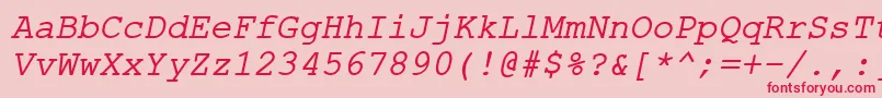 fuente ErKurier1251Italic – Fuentes Rojas Sobre Fondo Rosa
