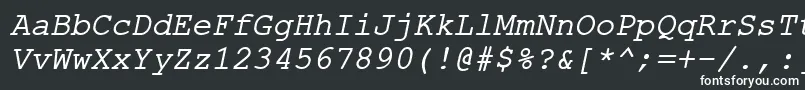 ErKurier1251Italic-fontti – valkoiset fontit