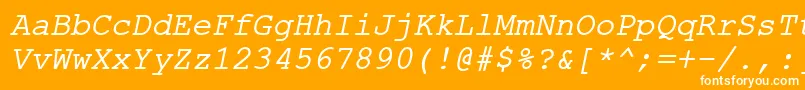 ErKurier1251Italic Font – White Fonts on Orange Background
