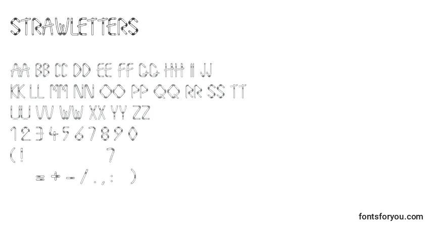 Schriftart StrawLetters – Alphabet, Zahlen, spezielle Symbole