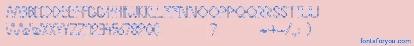 Fonte StrawLetters – fontes azuis em um fundo rosa