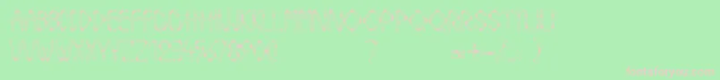 フォントStrawLetters – 緑の背景にピンクのフォント
