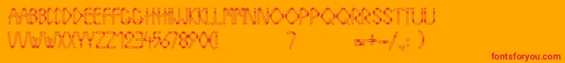 フォントStrawLetters – オレンジの背景に赤い文字
