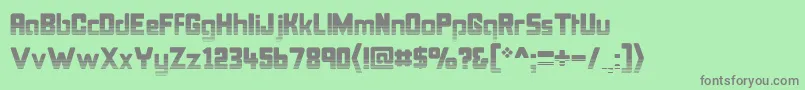 フォントBonkund – 緑の背景に灰色の文字