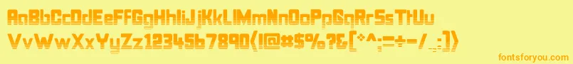 フォントBonkund – オレンジの文字が黄色の背景にあります。
