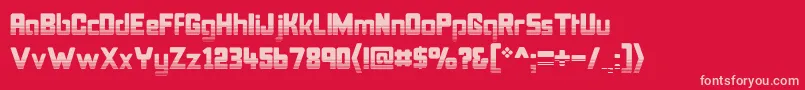 Bonkund-fontti – vaaleanpunaiset fontit punaisella taustalla