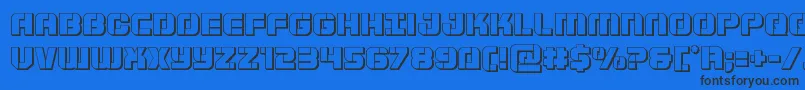 Supersubmarine3D Font – Black Fonts on Blue Background