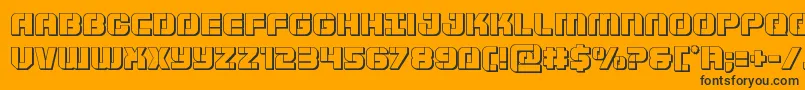 Supersubmarine3D-fontti – mustat fontit oranssilla taustalla