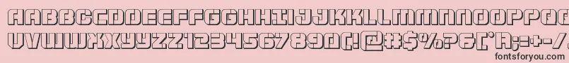 Supersubmarine3D-Schriftart – Schwarze Schriften auf rosa Hintergrund