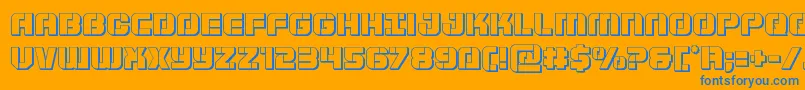 Supersubmarine3D Font – Blue Fonts on Orange Background