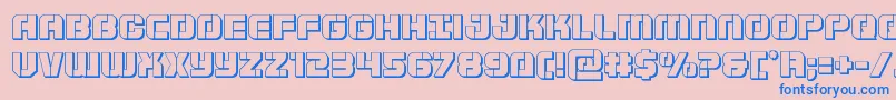 フォントSupersubmarine3D – ピンクの背景に青い文字