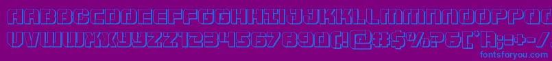 Fonte Supersubmarine3D – fontes azuis em um fundo violeta