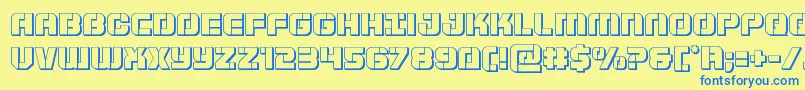 Шрифт Supersubmarine3D – синие шрифты на жёлтом фоне