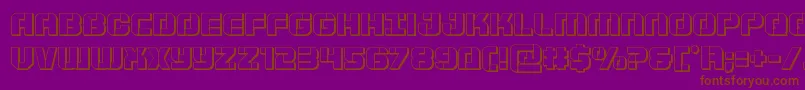 Supersubmarine3D-fontti – ruskeat fontit violetilla taustalla