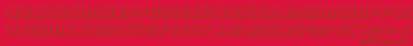 Supersubmarine3D-fontti – ruskeat fontit punaisella taustalla