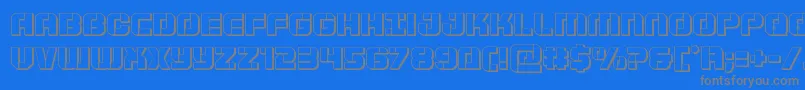 フォントSupersubmarine3D – 青い背景に灰色の文字
