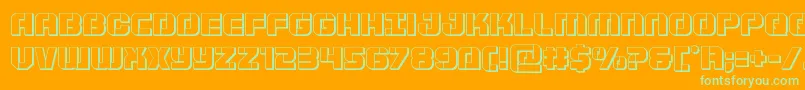 Supersubmarine3D-Schriftart – Grüne Schriften auf orangefarbenem Hintergrund