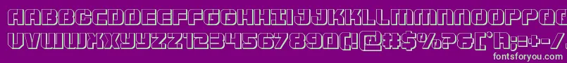 フォントSupersubmarine3D – 紫の背景に緑のフォント