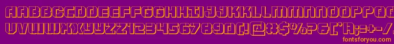 フォントSupersubmarine3D – 紫色の背景にオレンジのフォント
