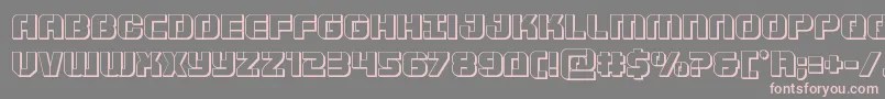 Supersubmarine3D-fontti – vaaleanpunaiset fontit harmaalla taustalla