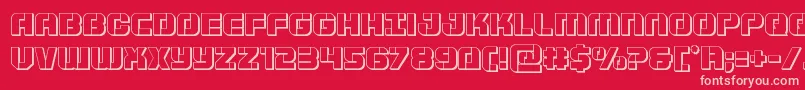 Czcionka Supersubmarine3D – różowe czcionki na czerwonym tle