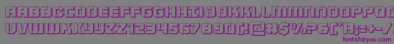 Czcionka Supersubmarine3D – fioletowe czcionki na szarym tle