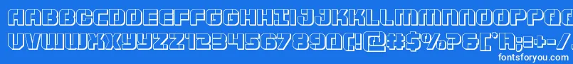 Supersubmarine3D-fontti – valkoiset fontit sinisellä taustalla
