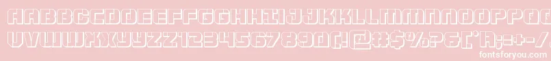 Czcionka Supersubmarine3D – białe czcionki na różowym tle