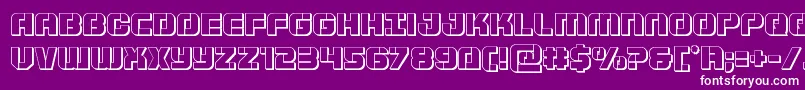 Supersubmarine3D-Schriftart – Weiße Schriften auf violettem Hintergrund
