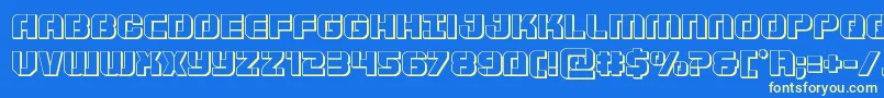 フォントSupersubmarine3D – 黄色の文字、青い背景