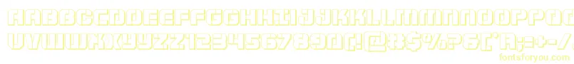 Czcionka Supersubmarine3D – żółte czcionki na białym tle