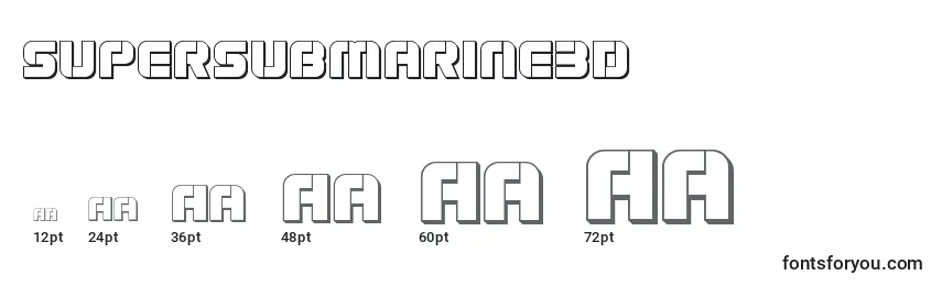 Supersubmarine3D Font Sizes