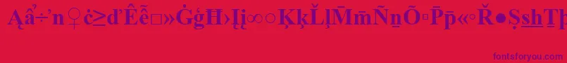 TimesNewRomanSpecialG2Bold Font – Purple Fonts on Red Background