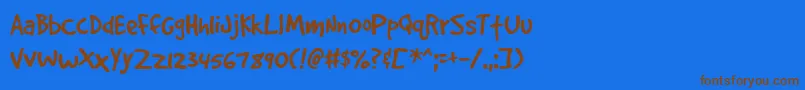 Gooddp Font – Brown Fonts on Blue Background