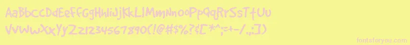 Gooddp Font – Pink Fonts on Yellow Background