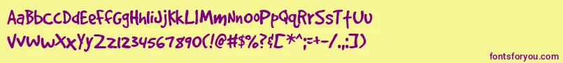 Gooddp Font – Purple Fonts on Yellow Background