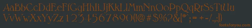 MelbourneantiqueLightRegular Font – Brown Fonts on Black Background