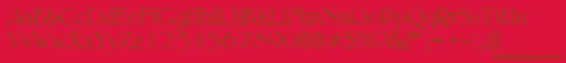フォントMelbourneantiqueLightRegular – 赤い背景に茶色の文字