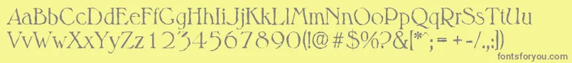 MelbourneantiqueLightRegular Font – Gray Fonts on Yellow Background