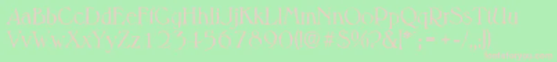 MelbourneantiqueLightRegular Font – Pink Fonts on Green Background