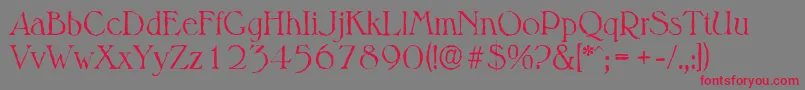 MelbourneantiqueLightRegular Font – Red Fonts on Gray Background