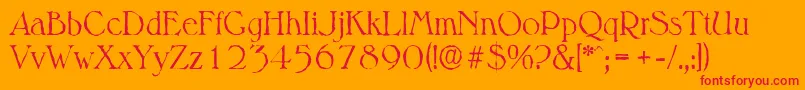 MelbourneantiqueLightRegular Font – Red Fonts on Orange Background