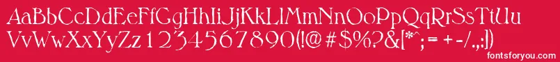 MelbourneantiqueLightRegular Font – White Fonts on Red Background
