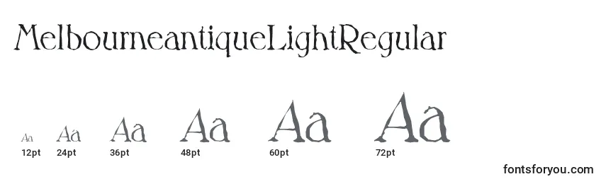 Размеры шрифта MelbourneantiqueLightRegular