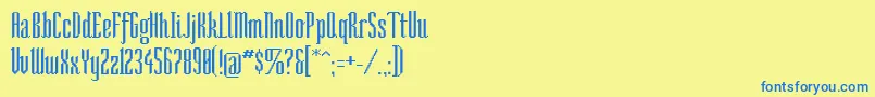 Sonarr-Schriftart – Blaue Schriften auf gelbem Hintergrund
