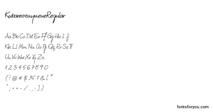 Fuente KubarecznyneueRegular (78953) - alfabeto, números, caracteres especiales