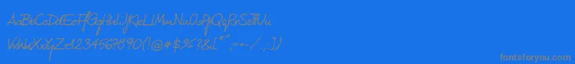 KubarecznyneueRegular-Schriftart – Graue Schriften auf blauem Hintergrund