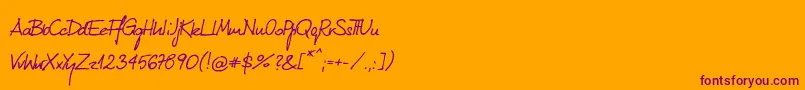KubarecznyneueRegular-Schriftart – Violette Schriften auf orangefarbenem Hintergrund